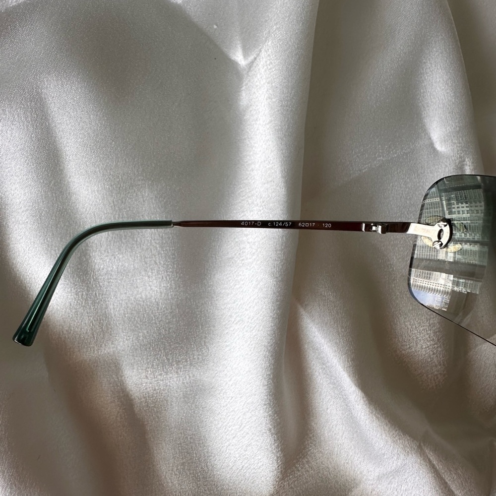 Vintage CHANEL Swarovski crystals ccs Chic Green Gradient Sunglasses - Picture 12 of 14